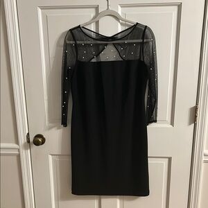 Karl Lagerfeld Black Long Sleeve Sheath Dress